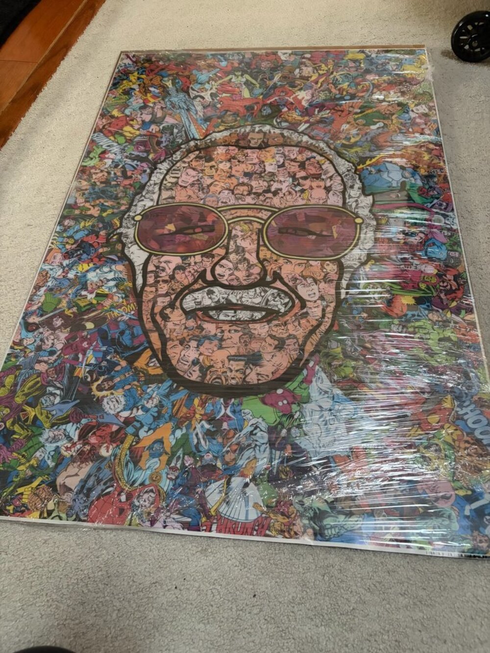 Stan Lee Tribute Portrait Comic Collage Canvas - Marvel Wall Art